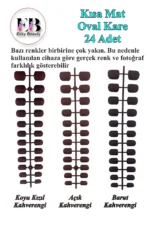 24 Adet Mat Kısa Takma Tırnak Oval-kare 720