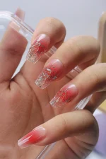 24 Adet Ombre Küt Takma Tırnak Seti Orta Uzunlukta Takma Tırnak  DZ455 - Görsel 3