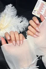 24 Adet Orta Badem Takma Tırnak Seti W1510 - Görsel 7