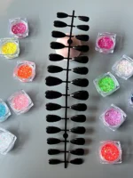 24 Adet Siyah Badem Takma Tırnak Seti Orta Uzunlukta 908 - Görsel 3