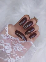 24 Adet Uzun Küt Takma Tırnak Seti 1563