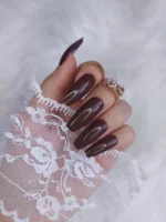 24 Adet Uzun Küt Takma Tırnak Seti 1563 - Görsel 3