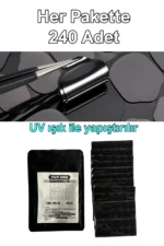 240 Adet UV Işıkla Yapışan Çift Tafraflı Tırnak Yapıştırıcı Bant Cilde Zarar Vermez - Görsel 7