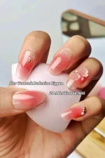 24 Adet Balerin Takma Tırnak Seti Orta Uzun Desenli Takma Tırnak Yapıştırıcı Set Hediye Z356 - Görsel 2