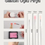 3 Adet Krom Tırnak Süsleme Fırçası, Ruj, Göz Farı ve Makyaj Fırçası. Kolay Temizlenir Silikon Uçlu