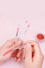 3 Adet Krom Tırnak Süsleme Fırçası, Ruj, Göz Farı ve Makyaj Fırçası. Kolay Temizlenir Silikon Uçlu - Görsel 2