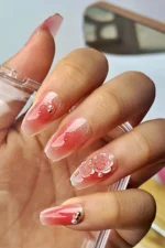 24 Adet Balerin Takma Tırnak Seti Orta Uzun Desenli Takma Tırnak Yapıştırıcı Set Hediye Z356 - Görsel 4