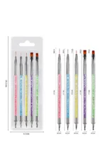 5 Adet Nail Art Fırça Seti Fırçalı Tırnak Süsleme Desen Seti Dot Kalemi Tırnak Boyama - Görsel 4