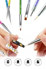 5 Adet Nail Art Fırça Seti Fırçalı Tırnak Süsleme Desen Seti Dot Kalemi Tırnak Boyama - Görsel 5