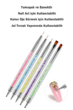 5 Adet Nail Art Fırça Seti Fırçalı Tırnak Süsleme Desen Seti Dot Kalemi Tırnak Boyama - Görsel 7