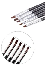 5 Adet Protez TIrnak Jel Fırçası Nail Art Fırça Seti Builder Jel ve Poly Jel Fırçası - Görsel 3