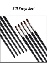 5 Adet Protez TIrnak Jel Fırçası Nail Art Fırça Seti Builder Jel ve Poly Jel Fırçası - Görsel 6