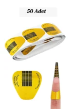 50 Adet Gold Protez Tırnak Uzatma Şablon Jel Alt Form Şablonu. Gitar Şablon