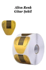 500 Adet Gold Protez Tırnak Uzatma Şablon Jel Alt Form Şablonu. Gitar Şablon - Görsel 2