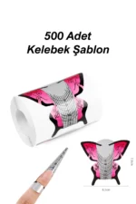 500 Adet Kelebek Protez Tırnak Uzatma Şablon Jel Alt Form Şablonu - Görsel 3