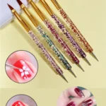 5 Adet Nail Art Fırça Seti, Fırçalı Tırnak Süsleme Desen Seti Dot Kalemi 5'Li Tırnak Boyama Nail Art