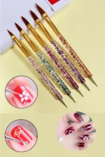 5 Adet Nail Art Fırça Seti, Fırçalı Tırnak Süsleme Desen Seti Dot Kalemi 5'Li Tırnak Boyama Nail Art