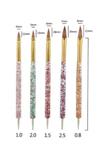 5 Adet Nail Art Fırça Seti, Fırçalı Tırnak Süsleme Desen Seti Dot Kalemi 5'Li Tırnak Boyama Nail Art - Görsel 3