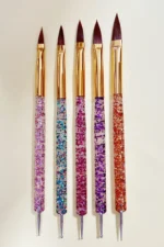 5 Adet Nail Art Fırça Seti, Fırçalı Tırnak Süsleme Desen Seti Dot Kalemi 5'Li Tırnak Boyama Nail Art - Görsel 5