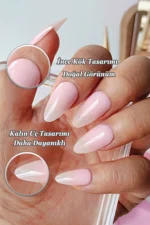 24 Adet Badem Takma Tırnak Seti Orta Uzunlukta DY195 - Görsel 4