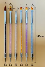 6 Adet Nail Art Fırça Seti, Çift Taraflı Akrilik ve Nail Art Fırçası Tırnak Süsleme Desen Seti - Görsel 5