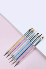 6 Adet Nail Art Fırça Seti, Çift Taraflı Akrilik ve Nail Art Fırçası Tırnak Süsleme Desen Seti - Görsel 6