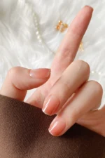 Simli French Kısa Küt Takma Tırnak Seti Tırnak 24 Adet Tırnak R162 - Görsel 7