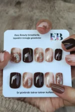 Kısa Takma Tırnak Seti Desenli 24'lü Takma Tırnak R617 - Görsel 3
