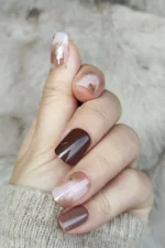 Kısa Takma Tırnak Seti Desenli 24'lü Takma Tırnak R617