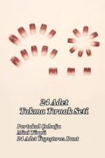 Simli Tırnak Orta Küt 24 Adet Takma Tırnak Seti R720 - Görsel 6