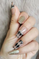 Desenli Takma Tırnak Seti 24'lü Küt Takma Tırnak S001 - Görsel 2