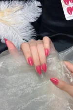 Kısa Badem 24 Adet Takma Tırnak Seti W1605 - Görsel 4