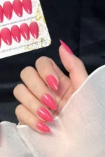 Kısa Badem 24 Adet Takma Tırnak Seti W1605