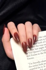 Kısa Badem 24 Adet Takma Tırnak Seti W1613 - Görsel 8