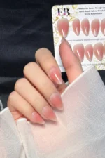 Kısa Badem 24 Adet Takma Tırnak Seti W1657 - Görsel 2