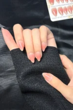 Kısa Badem 24 Adet Takma Tırnak Seti W1657 - Görsel 6