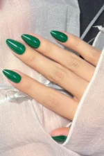 Kısa Badem 24 Adet Yeşil Takma Tırnak Seti W1768 - Görsel 3