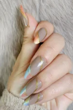 Badem Takma Tırnak Seti 24'lü Orta Uzun Çok Renkli W489