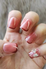 Kısa Kırmızı French Takma Tırnak Seti 24 Adet Z170