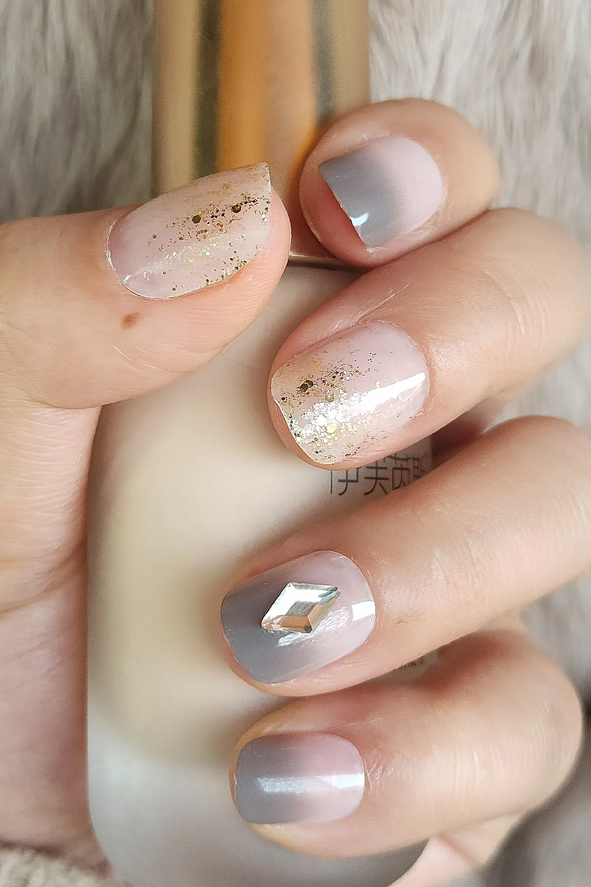 Z259-5_takma_tırnak_24adet_ Kısa Takma Tırnak Seti Desenli 24'lü Takma Tırnak Aksesuarları Hediye Z259 - Görsel 1