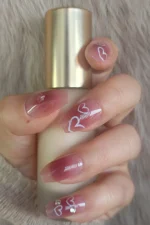 Desenli Takma Tırnak Seti Pembe Kalpli Balerin Takma Tırnak Z261 - Görsel 4