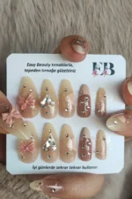 Badem Takma Tırnak Seti 24'lü Takma Tırnak Z281 - Görsel 4