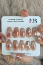 Balerin Takma Tırnak Seti 24'lü Desenli Tırnak Z322 - Görsel 5