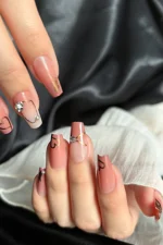 Desenli Takma Tırnak Seti Takma Tırnak Orta Küt Takma Tırnak Z436 - Görsel 4