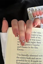 Desenli Takma Tırnak Seti Takma Tırnak Orta Küt Takma Tırnak Z436 - Görsel 6