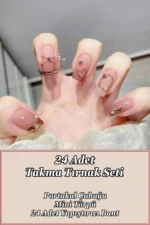 Desenli Takma Tırnak Seti Takma Tırnak Orta Küt Takma Tırnak Z436 - Görsel 7