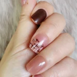 Kısa Takma Tırnak Seti Desenli 24'lü. Saklama Kutulu Yapıştırıcı ve Aksesuarları Hediye Z442