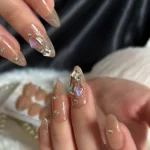 Badem Tırnak Nude Orta Uzun 24 Adet Takma Tırnak Seti Z523