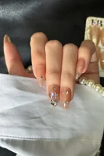 Badem Tırnak Nude Orta Uzun 24 Adet Takma Tırnak Seti Z523 - Görsel 3