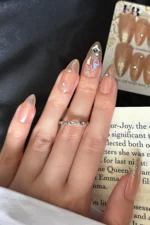 Badem Tırnak Nude Orta Uzun 24 Adet Takma Tırnak Seti Z523 - Görsel 4